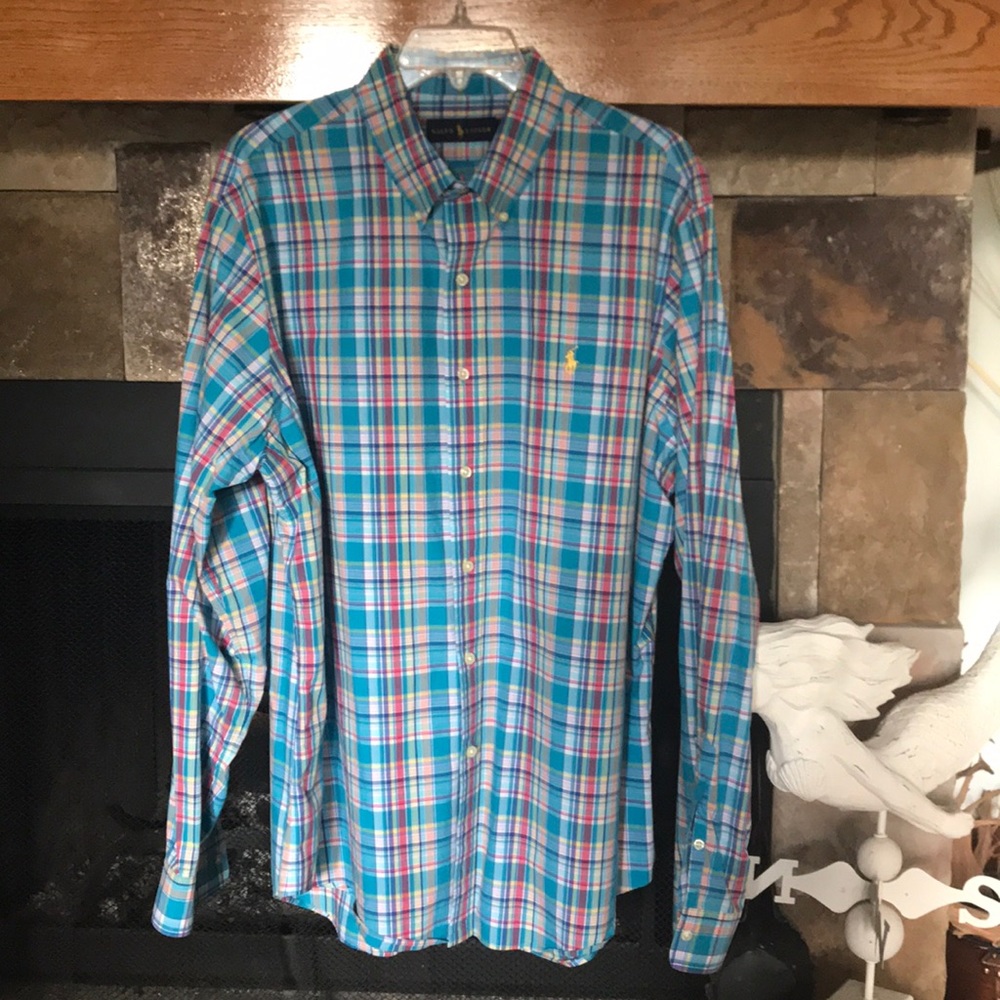 Men’s Ralph Lauren plaid button down shirt